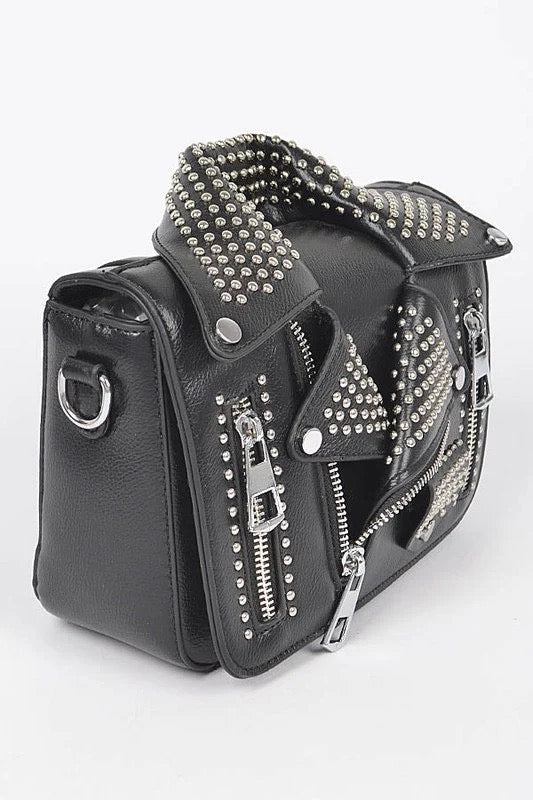 Metal Studded Jacket Purse