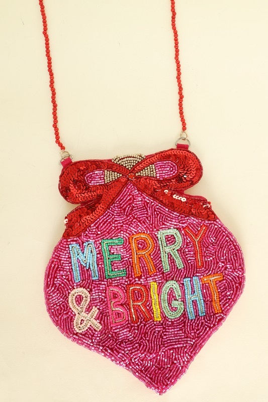 Christmas Ornament Beaded Purse