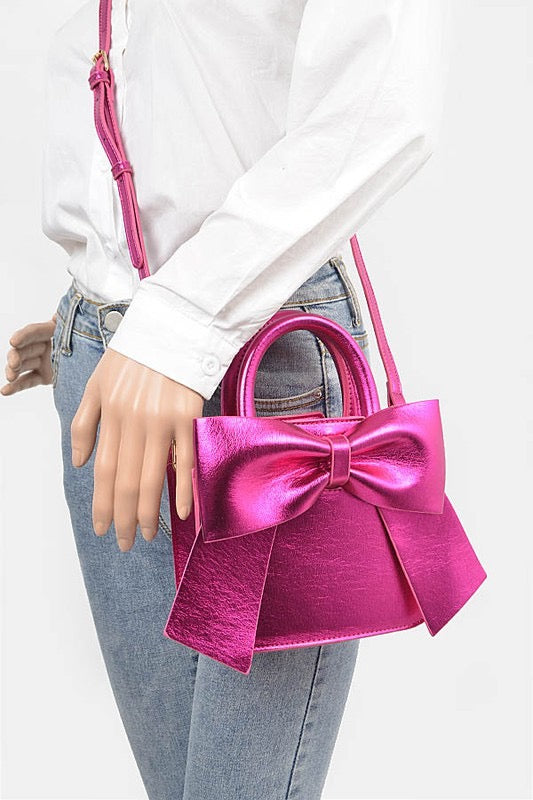 Metallic Bow Purse