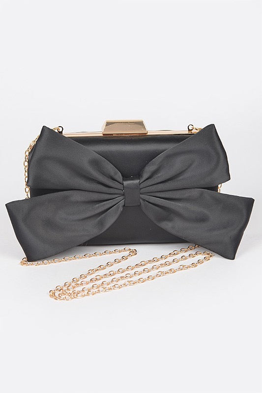 Satin Bow Clutch