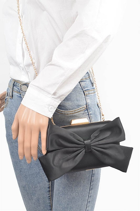 Satin Bow Clutch