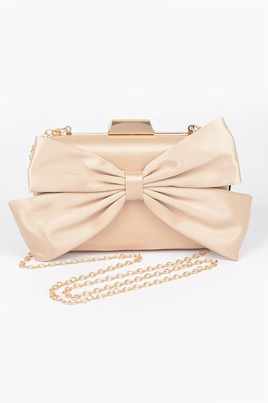 Satin Bow Clutch