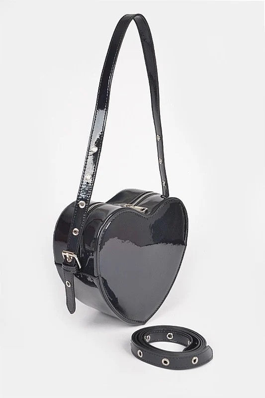 Mirror Metallic Heart Purse