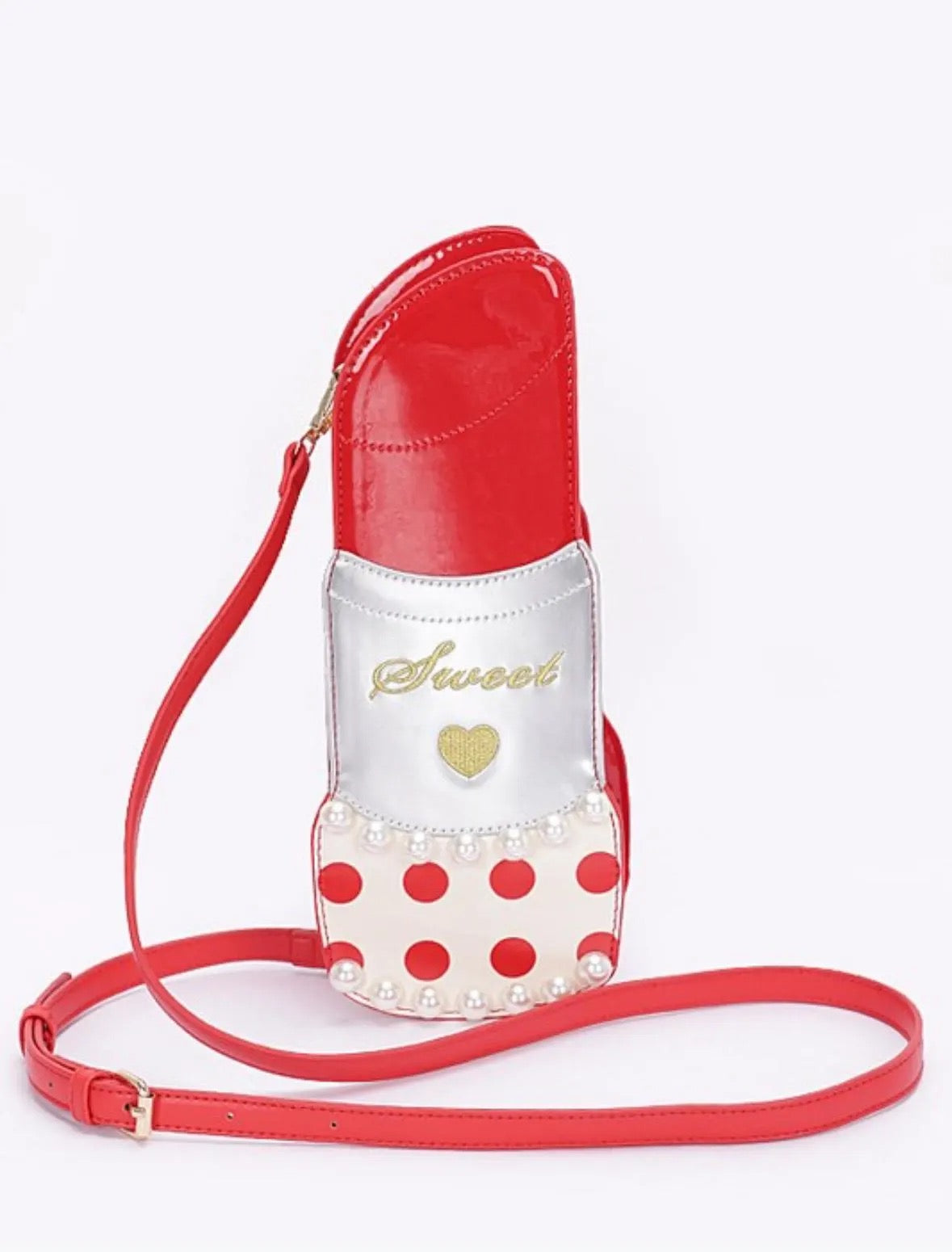 Lipstick Purse With Pearls